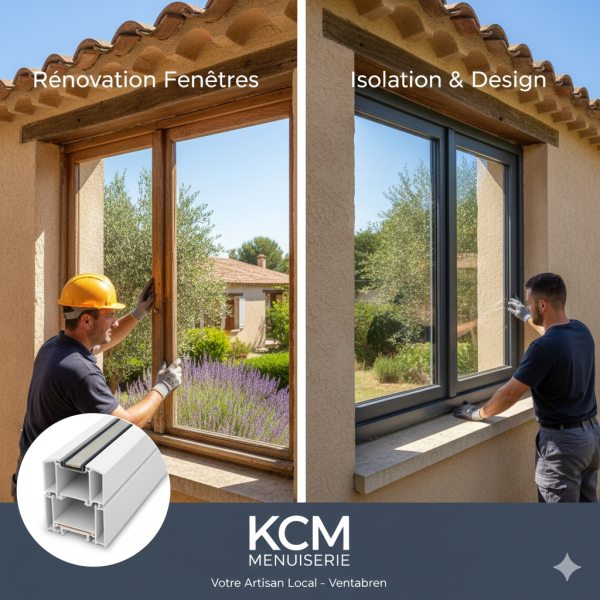Pose de fenêtres en rénovation à Ventabren